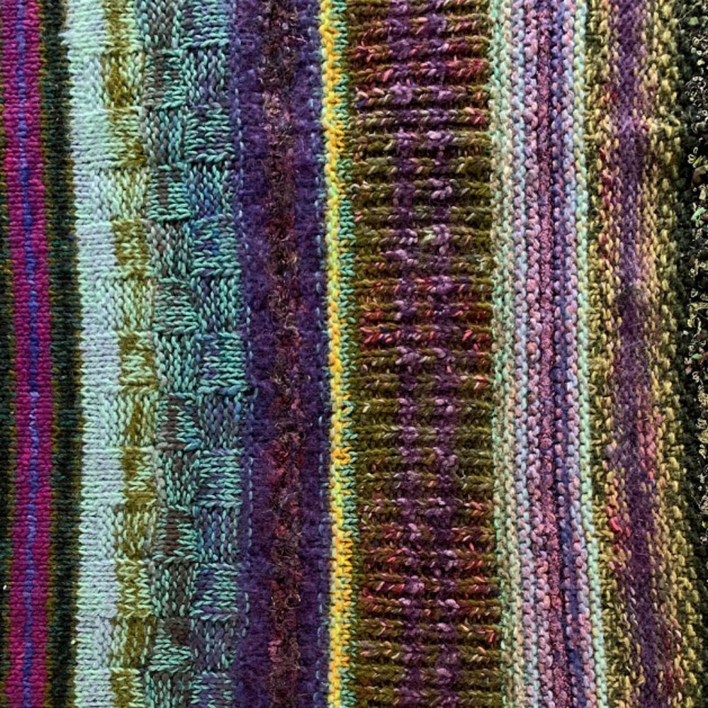 Handmade Knit Throw Blanket 56" x 64" - Picture 3 of 3